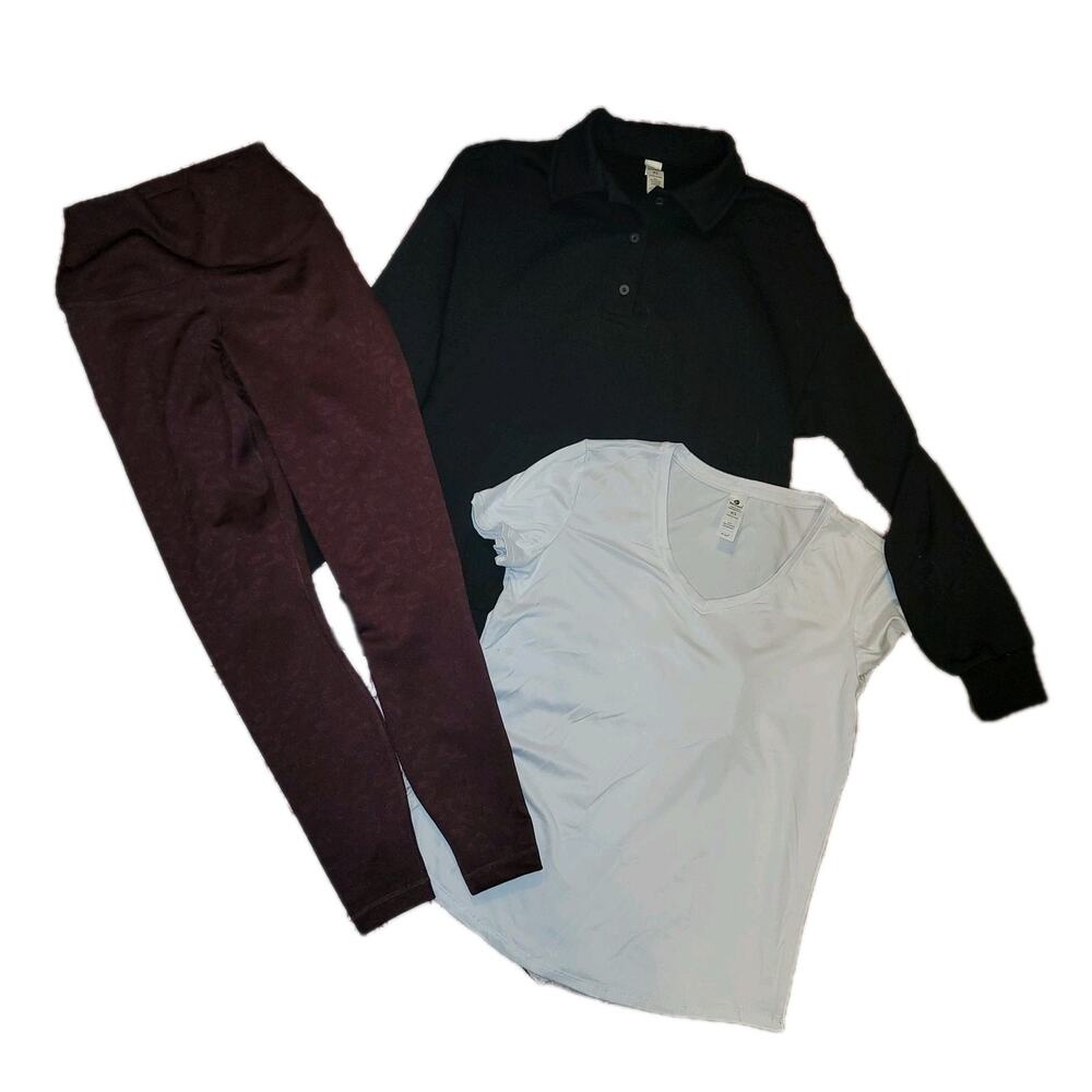 XS Athleisure Set Yogalicious Cloud Plush Polo + 90 Degree Red Leopard Leggings